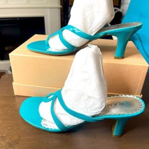 Wide Heel Turquoise Sandal